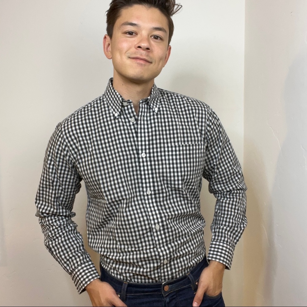 Black and white checkered shirt